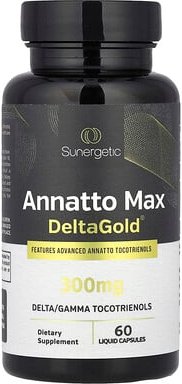 Sunergetic, Annatto Max DeltaGold®, 300 mg, 60 Flüssigkapseln