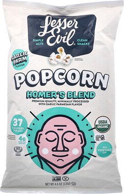 LesserEvil, Popcorn, Homer's Blend, Popcorn, Homer's Blend, Garlic Parm, 130 g (4,6 oz.)