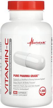 Metabolic Nutrition, Vitamin-C, 90 Kapseln (750 mg pro Kapsel)