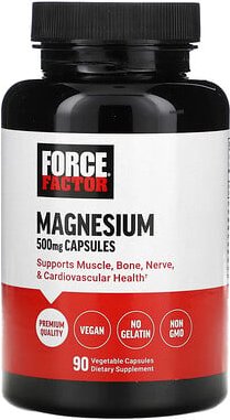 Force Factor, Magnesium, 500 mg, 90 pflanzliche Kapseln