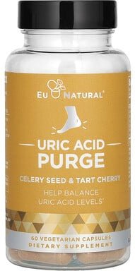 Eu Natural, Harnsäurespülung, Selleriesamen und Sauerkirsche, 60 vegetarische Kapseln