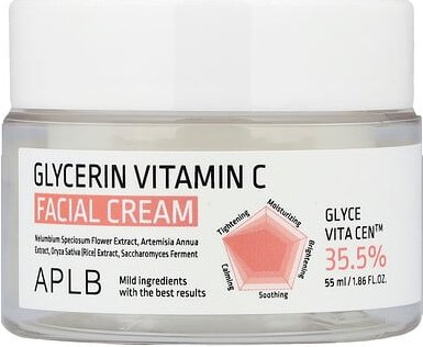 APLB, Glycerin Vitamin C Facial Cream, Gesichtscreme mit Glycerin und Vitamin C, 55 ml (1,86 fl. oz.)