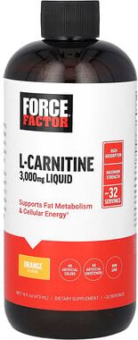 Thumbnail - Force Factor, L-Carnitine Liquid, flüssiges L-Carnitin, Orange, 3.000 mg, 473 ml (16 fl. oz.)