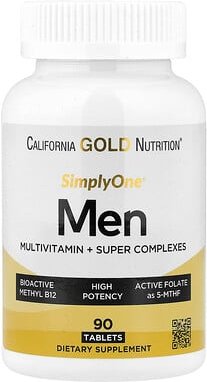 California Gold Nutrition, SimplyOne®, Men’s Multivitamin + Super Complexes with Vitamin C + Super Adaptogen Complex, Mu...