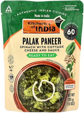Kitchens of India, Palak Paneer, Spinat mit Hüttenkäse und Sauce, 10 oz (285 g)