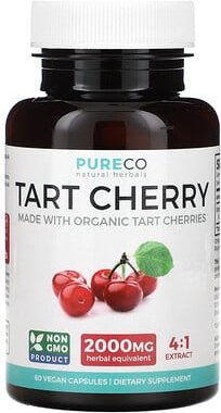 Pure Co., Tart Cherry, Sauerkirsche, 500 mg, 60 vegane Kapseln