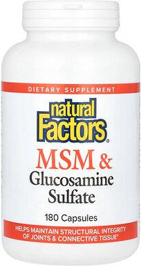 Natural Factors, MSM & Glucosamine Sulfate, MSM und Glucosaminsulfat, 180 Kapseln