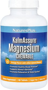 NaturesPlus, KalmAssure® Magnesium Chewable, Magnesium-Kautablette, Orange, 60 Tabletten