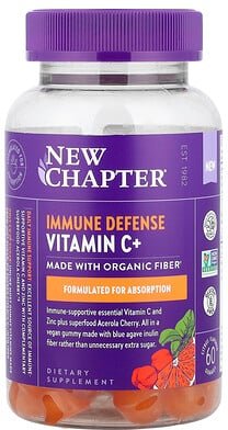 New Chapter, Immune Defense Vitamin C+, Zitrus, 60 Fruchtgummis