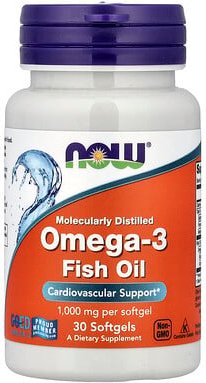 NOW Foods, Omega-3-Fischöl, 30 Weichkapseln (1 g pro Weichkapsel)
