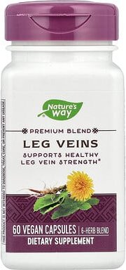Nature's Way, Premium Blend, Leg Veins, Beinvenen, 60 vegane Kapseln