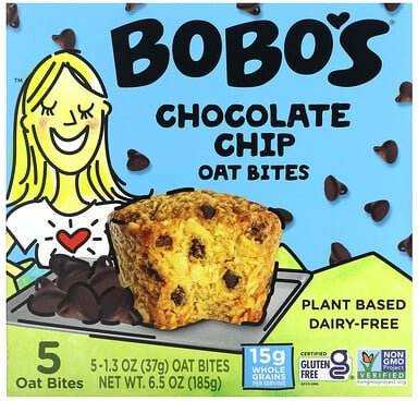 Thumbnail - Bobo's Oat Bars, Chocolate Chip Oat Bites, Haferbissen, 5 Bites, je 37 g (1,3 oz.)