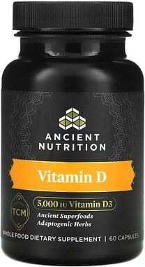 Ancient Nutrition, Vitamin D, 125 mcg (5.000 IU), 60 Kapseln