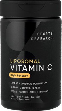 Sports Research, Liposomal Vitamin C, liposomales Vitamin C, 180 pflanzliche Flüssigkapseln (333 mg pro Kapsel)