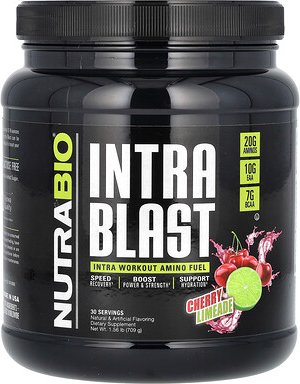 NutraBio, Intra Blast, Intra Workout Amino Fuel, Aminosäuretreibstoff für das Intra-Workout, Kirsche-Limeade, 709 g (1,5...