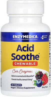 Enzymedica, Chewable Acid Soothe, Kautabletten mit Säure, Beere, 30 Tabletten