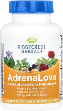 RidgeCrest Herbals, Adrenal, bekämpft Ermüdungserscheinungen, 60 vegane Kapseln