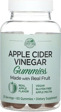 Country Farms, Apple Cider Vinegar Gummies, Apfelessig-Fruchtgummis, echter Apfel, 60 Fruchtgummis (250 mg pro Fruchtgum...
