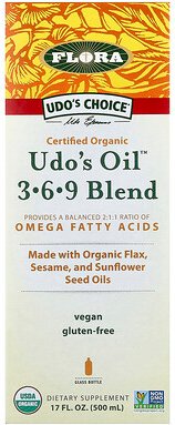 Flora, Organic Udo's Oil™ 3-6-9 Blend, 500 ml (17 fl. oz.)