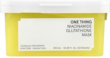 One Thing, Niacinamide Glutathione Beauty Mask, Beauty-Maske mit Niacinamid-Glutathion, 30 Tuchmasken, 310 ml (10,48 fl....