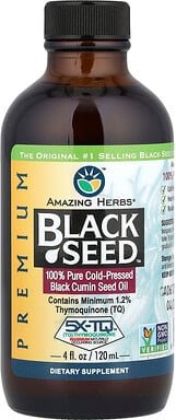 Amazing Herbs, Black Seed™, 100% reines kalt gepresstes Schwarzkümmel-Samenöl, 120 ml (4 fl. oz.)
