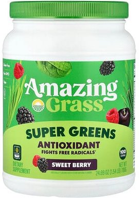 Amazing Grass, Super Greens, Antioxidant, süße Beere, 700 g (1,54 lb.)