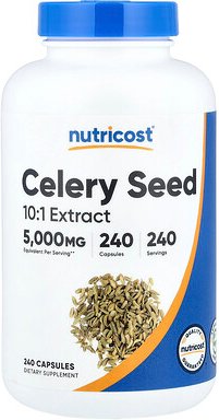 Nutricost, Celery Seed, Selleriesamen, 500 mg, 240 Kapseln