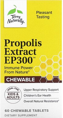 Terry Naturally, Propolis Extract EP 300, Propolisextrakt EP 300, 60 Kautabletten (100 mg pro Tablette)