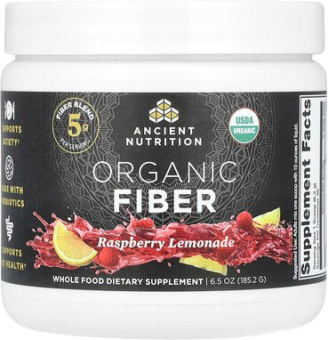 Ancient Nutrition, Organic Fiber, Bio-Ballaststoffe, Himbeerlimonade, 185,2 g (6,5 oz.)