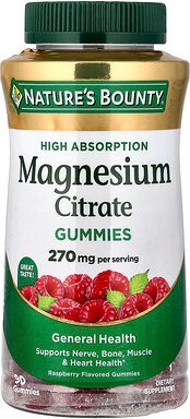 Nature's Bounty, Magnesium Citrate Gummies, Magnesiumcitrat-Fruchtgummis, Himbeere, 90 Fruchtgummis (90 mg pro Fruchtgum...