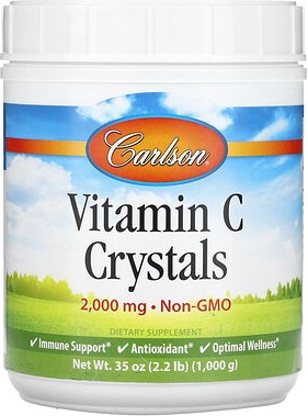 Carlson, Vitamin C Crystals, Vitamin-C-Kristalle, 1.000 g (2,2 lb.)