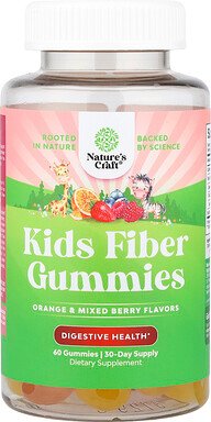 Nature's Craft, Kids, Fiber Gummies, Ballaststoff-Fruchtgummis, Orange und gemischte Beeren, 60 Fruchtgummis