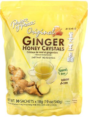 Prince of Peace, Ingwer-Honig-Kristalle, Original, koffeinfrei, 30 Beutel, je 18 g