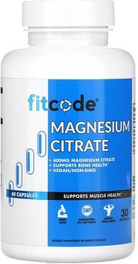 fitcode, Magnesiumcitrat, 60 pflanzliche Kapseln (200 mg pro Kapsel)
