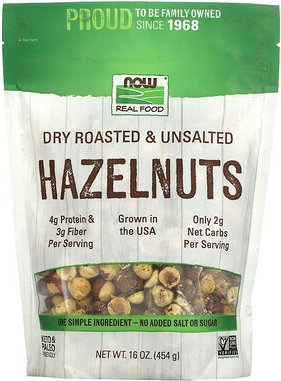 NOW Foods, Haselnüsse, trocken geröstet und ungesalzen, 454 g (16 oz.)