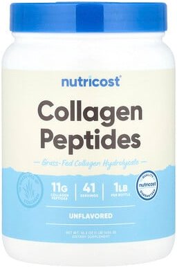 Nutricost, Collagen Peptides, Kollagenpeptide, geschmacksneutral, 454 g (16,2 oz.)