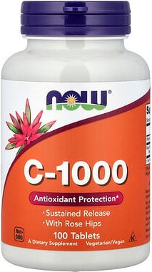 NOW Foods, C-1000 With Rose Hips, C-1000 mit Hagebutten, 100 Tabletten