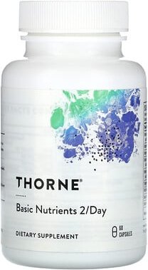 Thorne, Basic Nutrients 2/Day, Basisnährstoffe, 60 Kapseln