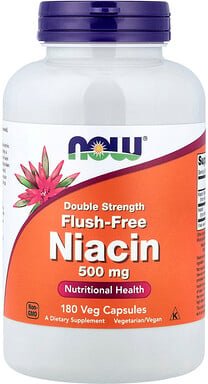 NOW Foods, Flush-Free Niacin, Niacin ohne Spülung, 500 mg, 180 pflanzliche Kapseln