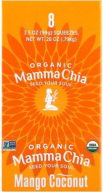 Mamma Chia, Bio-Chia-Quetschbeutel, Vitalitätssnack, Mango-Kokosnuss, 8 Portionen, je 99 g (3,5 oz.)