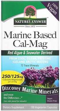 Nature's Answer, Marine Based Cal-Mag, Marines Calcium-Magnesium, 120 pflanzliche Kapseln