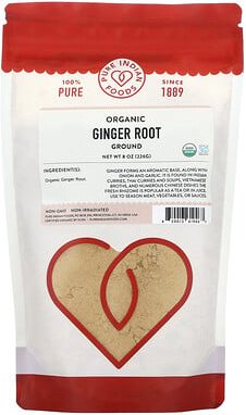 Pure Indian Foods, Bio-Ingwerwurzel, gemahlen, 226 g (8 oz.)