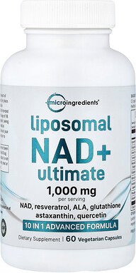 Micro Ingredients, Liposomal NAD + Ultimate, liposomales NAD + ultimative, 60 pflanzliche Kapseln