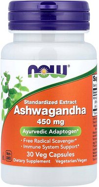 NOW Foods, Ashwagandha, 450 mg, 30 pflanzliche Kapseln