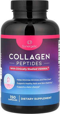 Sunergetic, Collagen Peptides, Kollagenpeptide, 150 Kapseln (500 mg pro Kapsel)