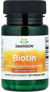 Swanson, Biotin, 5.000 mcg, 30 vegane Kapseln