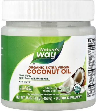Nature's Way, Organic Extra Virgin Coconut Oil, extra natives Bio-Kokosöl, 453 g (16 oz.)