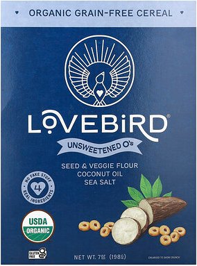 Lovebird, Organic Grain-Free Cereal, Bio-Müsli ohne Getreide, ungesüßte O's, 198 g (7 oz.)