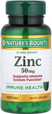 Nature's Bounty, Zink, 50 mg, 100 Tabletten