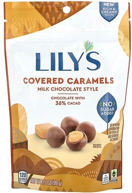Lily's Sweets, Covered Caramels, Milk Chocolate Style, überzogene Karamellbonbons nach Milchschokoladenart, 99 g (3,5 oz...
